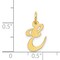 14K Yellow Gold Small Fancy Script Initial E Charm Jewerly 16mm x 13mm